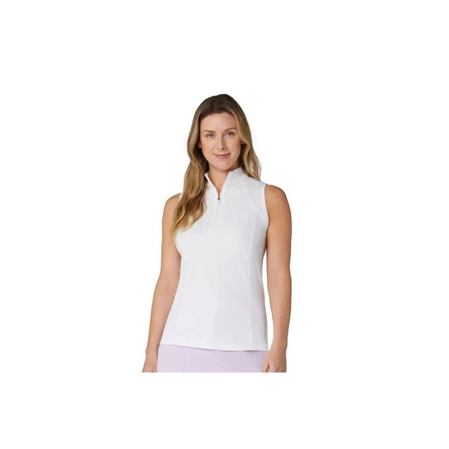 Callaway Womens Sleeveless Rib Play Polo - Brilliant White