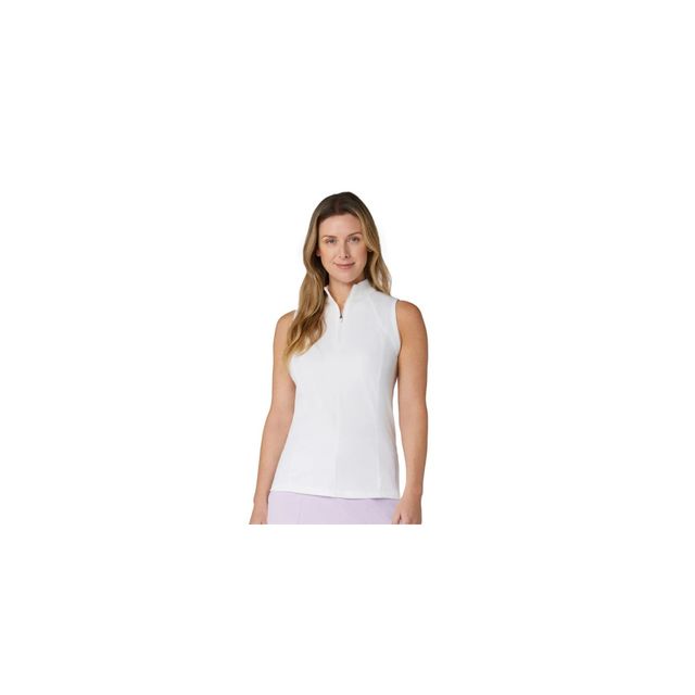 Callaway Womens Sleeveless Rib Play Polo - Brilliant White
