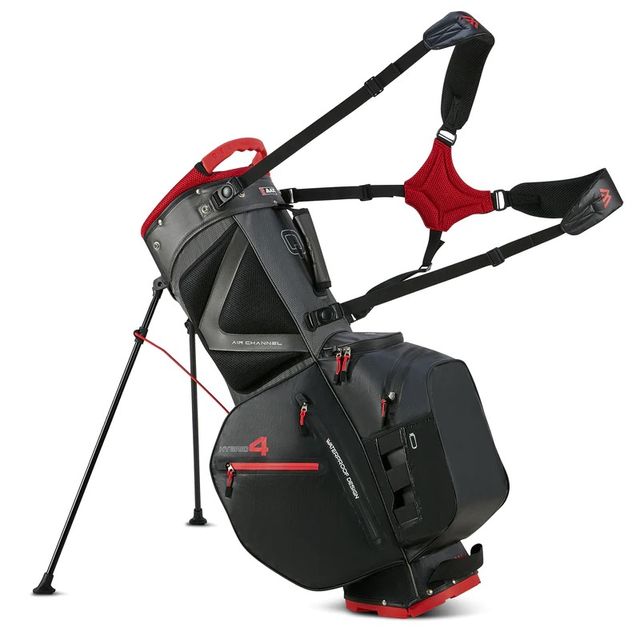 Big Max Aqua Hybrid 4 Standbag - Black/Charcoal/Red