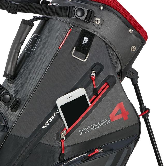 Big Max Aqua Hybrid 4 Standbag - Black/Charcoal/Red