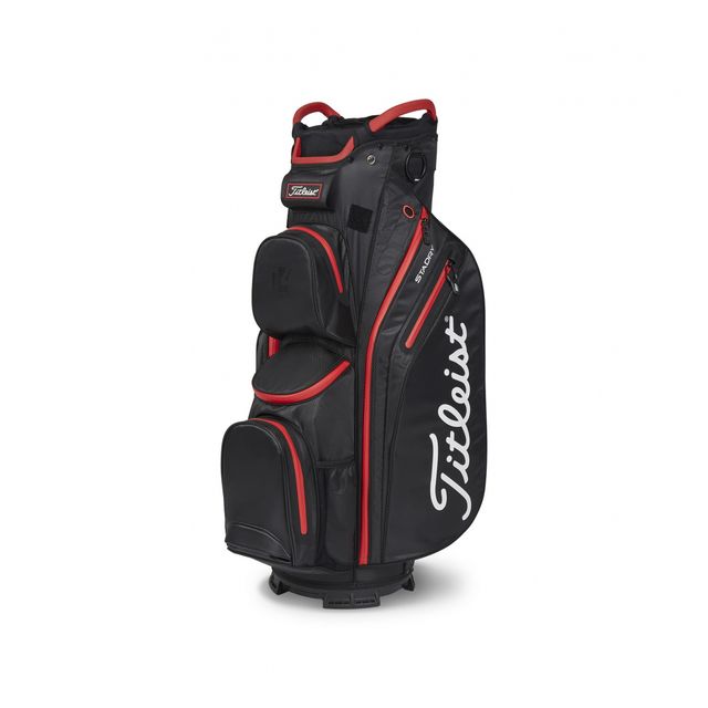 Titleist Cart 14 StaDry Bag 2023 - Black/Black/Red