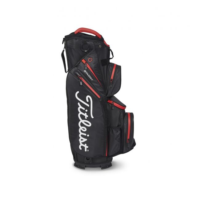Titleist Cart 14 StaDry Bag 2023 - Black/Black/Red