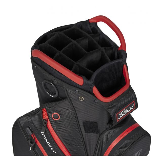 Titleist Cart 14 StaDry Bag 2023 - Black/Black/Red