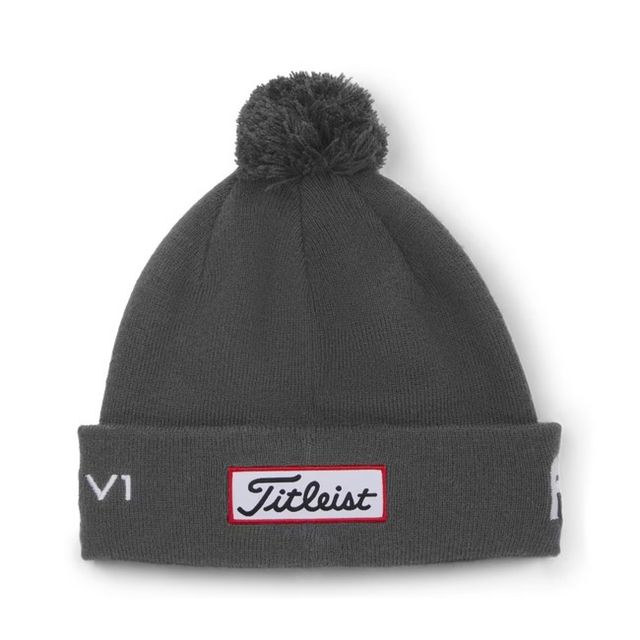 Titleist Tour Pom Pom Beanie - Charcoal/White