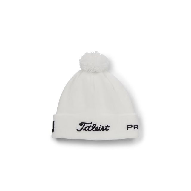 Titleist Tour Pom Pom Beanie - White/Black
