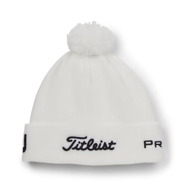 Titleist Tour Pom Pom Beanie - White/Black