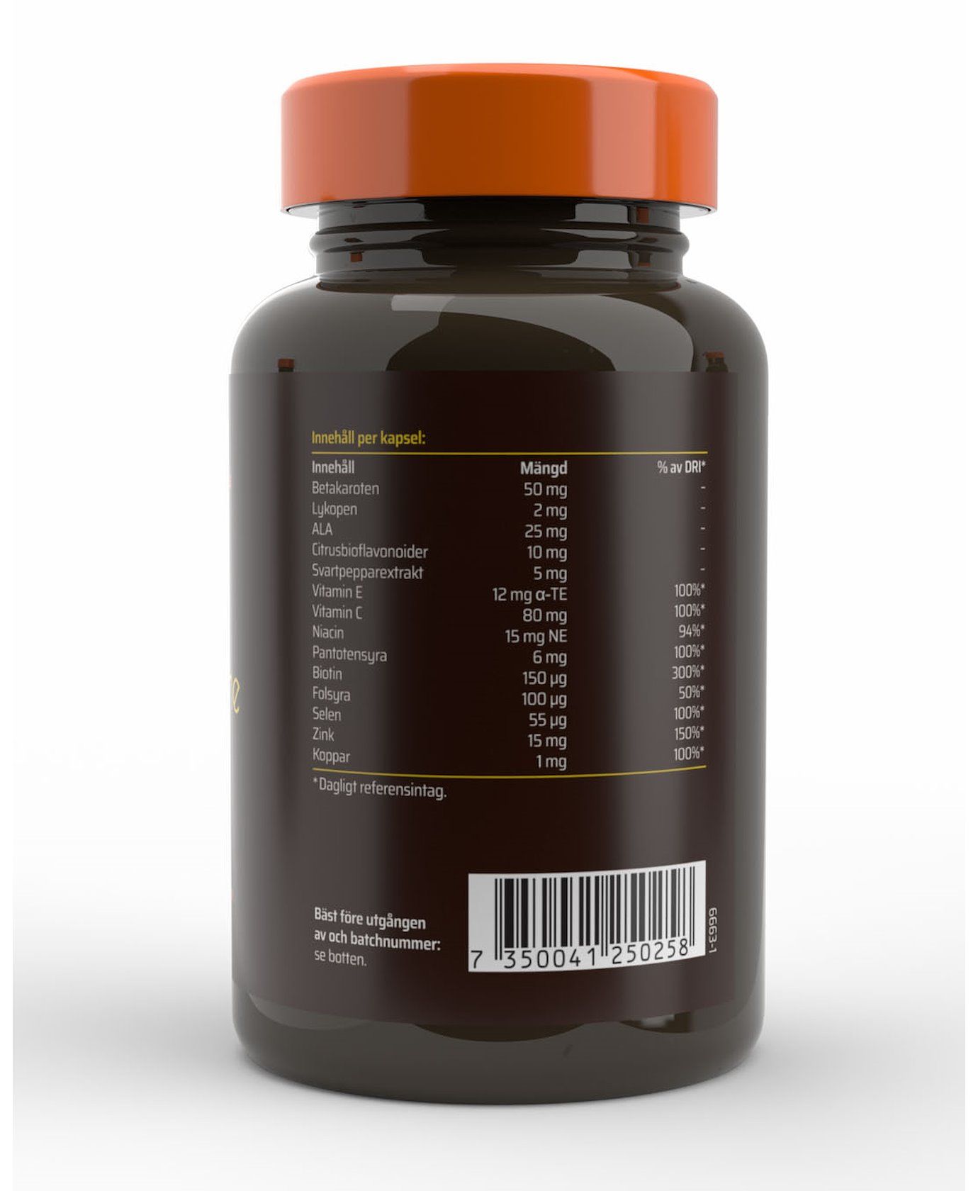 Topformula | Solbrun + ALA | Betakaroten 50 mg | 100 kapslar