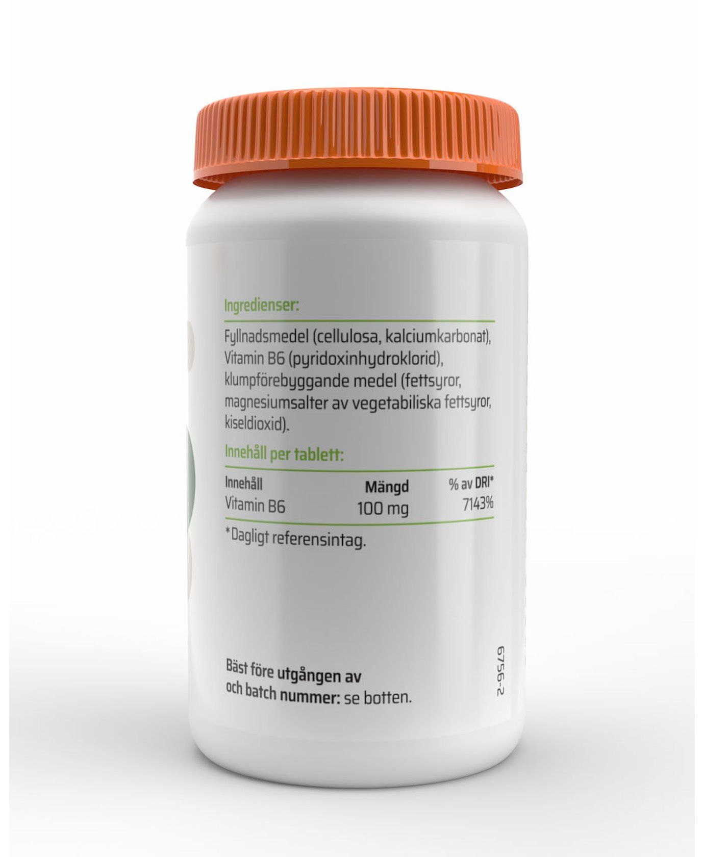 Topformula | Vitamin B6 | 100 mg | 100 tabletter