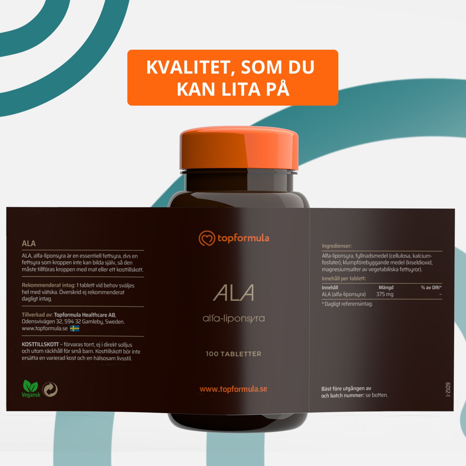 Topformula | ALA | 375 mg | 100 tabletter