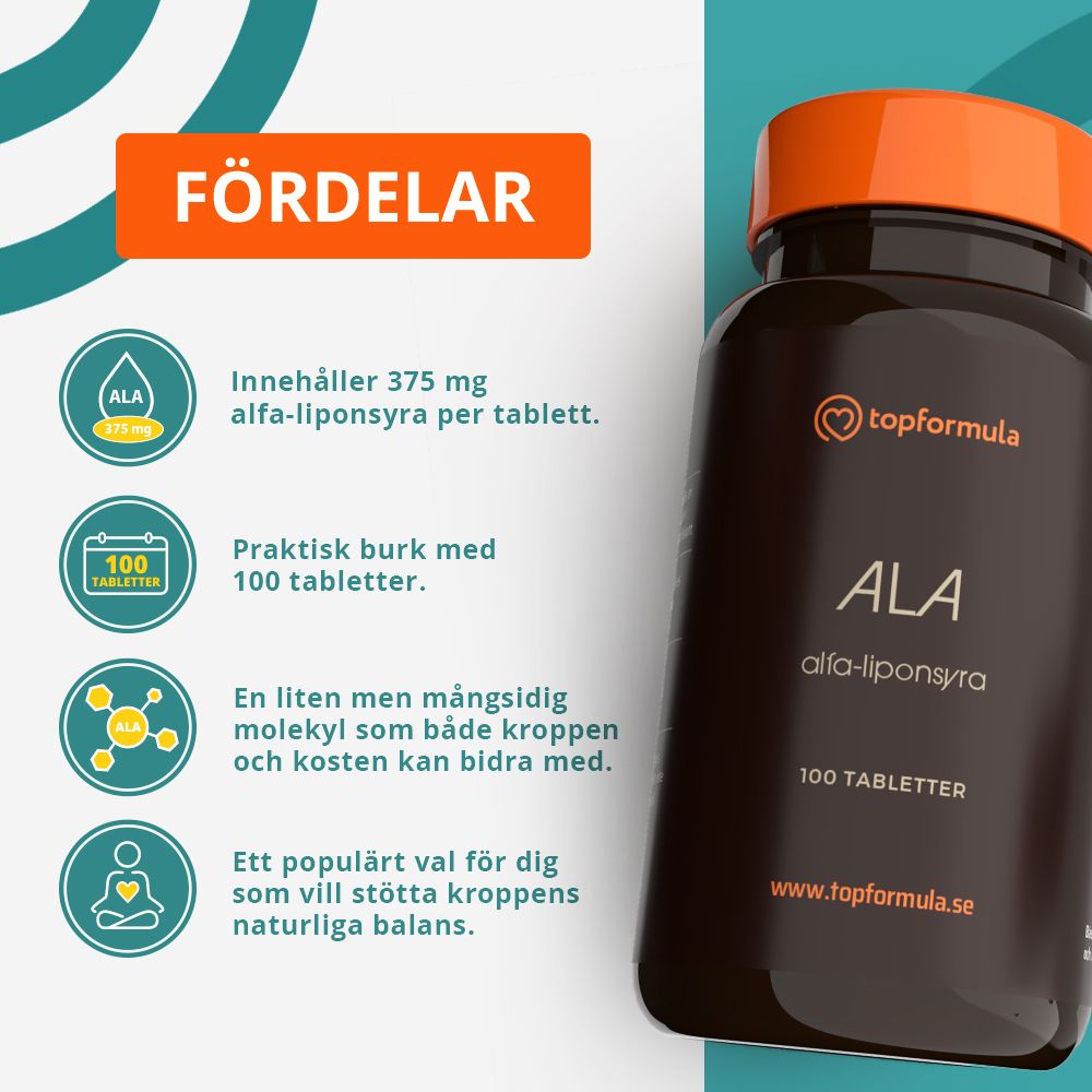 Topformula | ALA | 375 mg | 100 tabletter