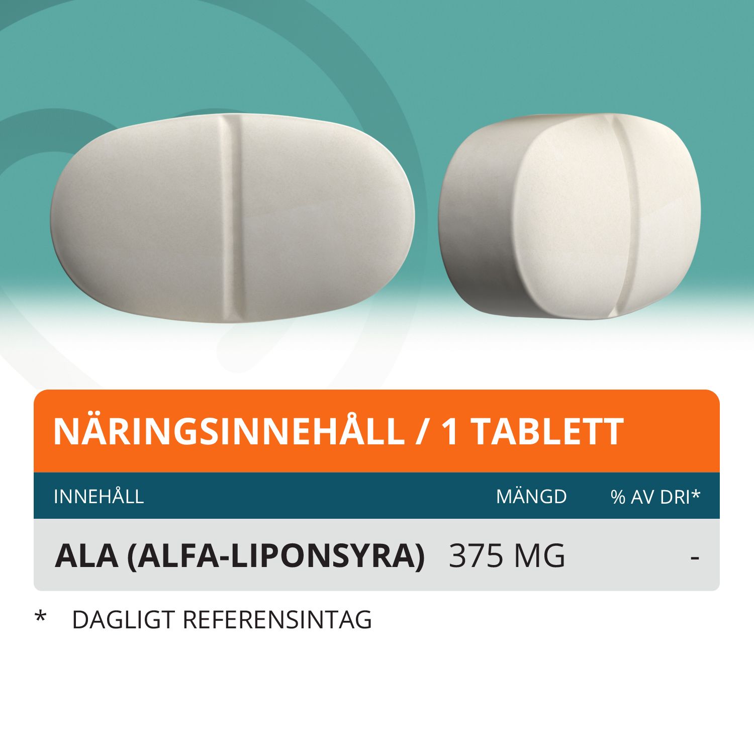 Topformula | ALA | 375 mg | 100 tabletter