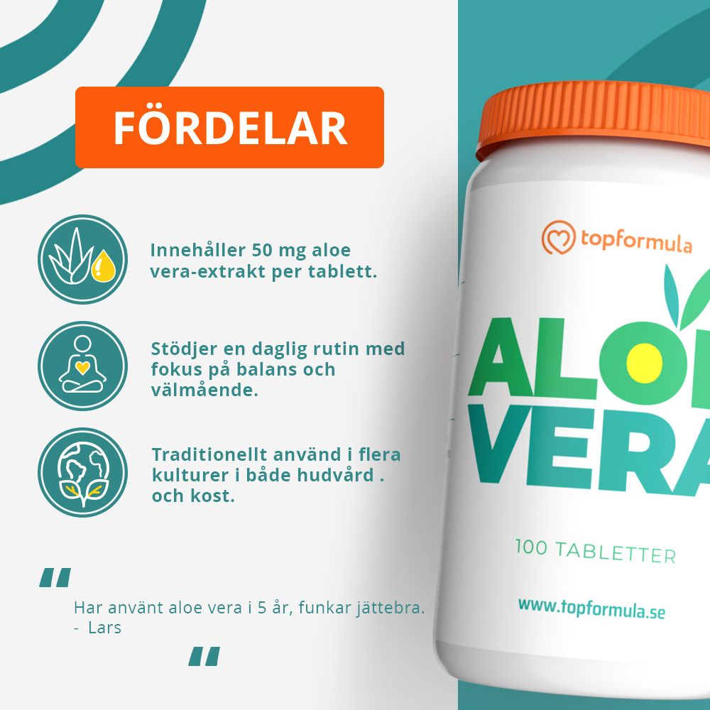 Topformula | Aloe Vera | 50 mg | 100 tabletter