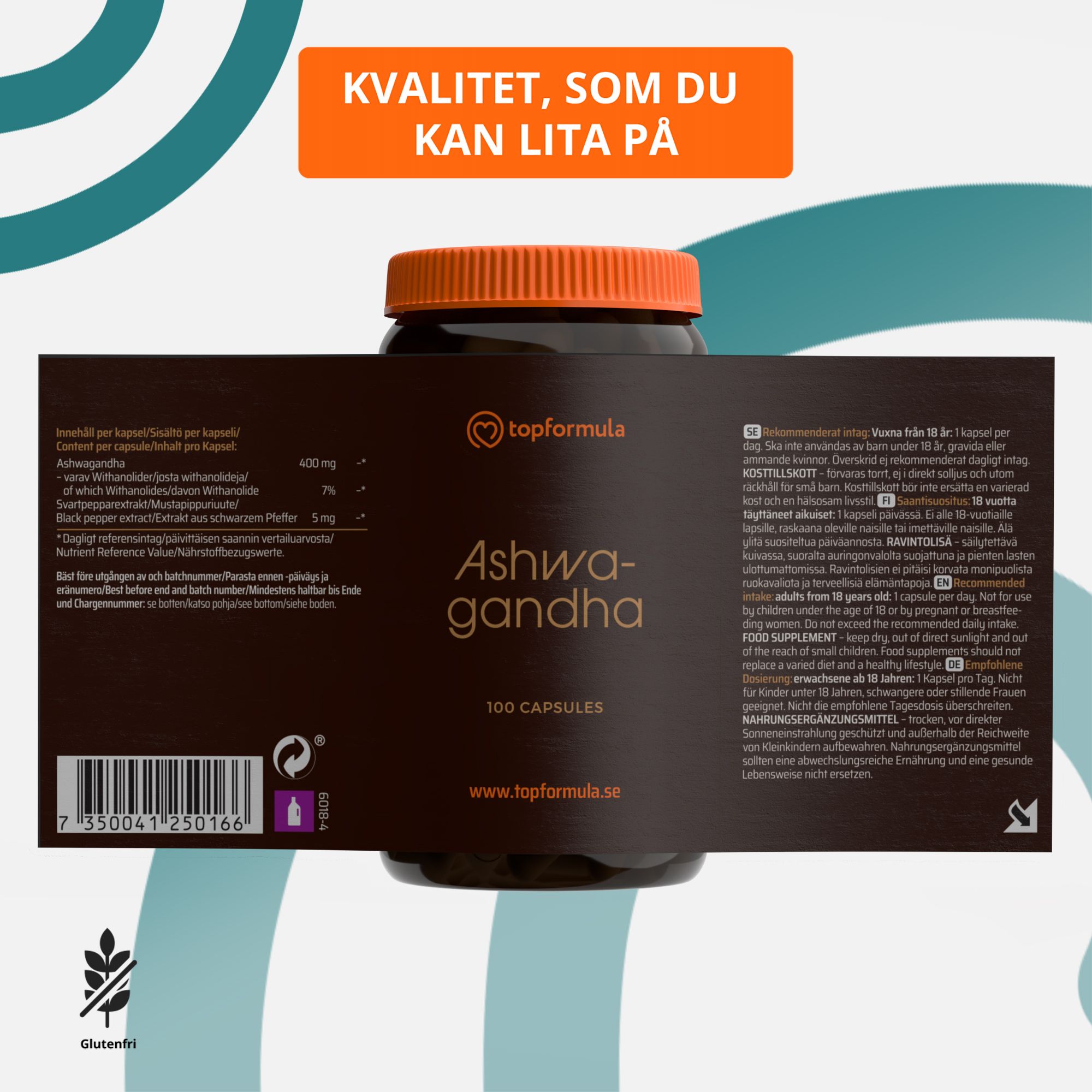 Topformula | Ashwagandha | 100 kapslar