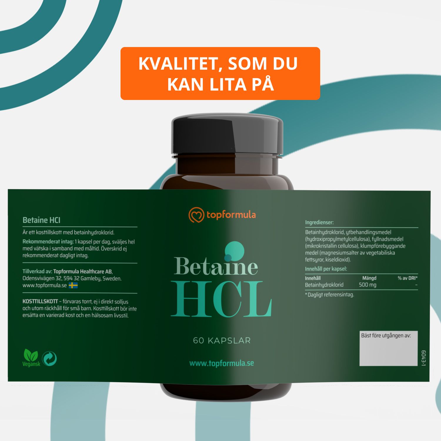 Topformula | Betain HCL | 60 kapslar