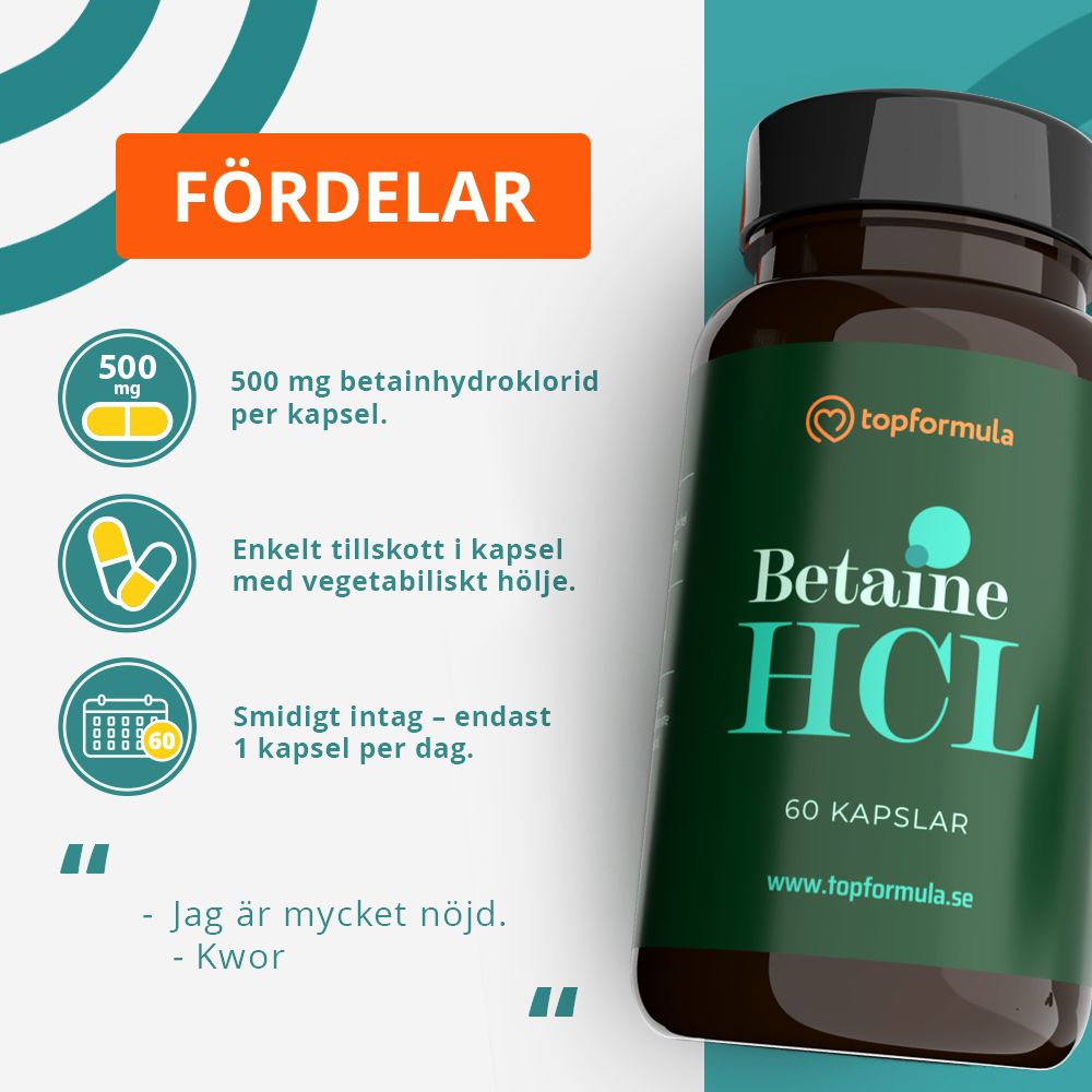Topformula | Betain HCL | 60 kapslar