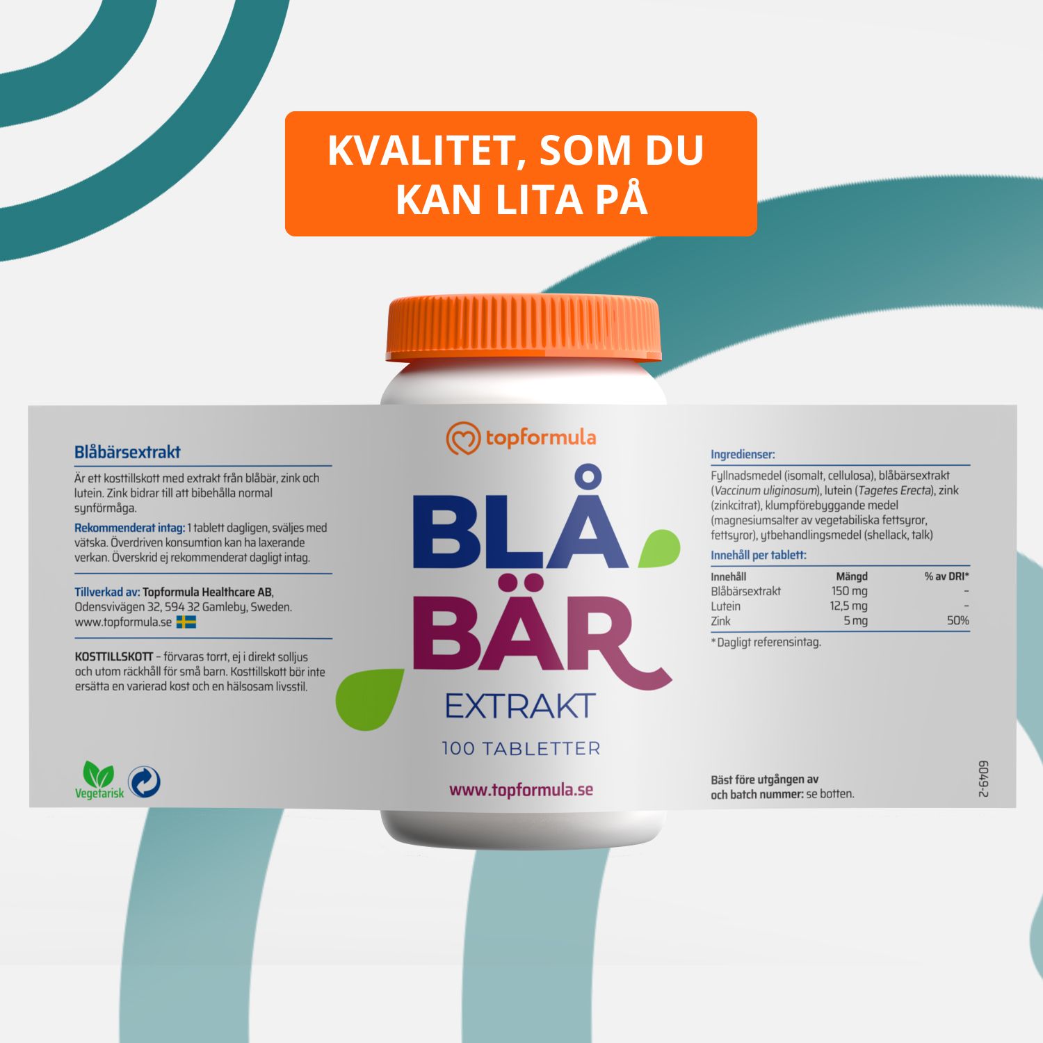 Topformula | Blåbär | 100 tabletter