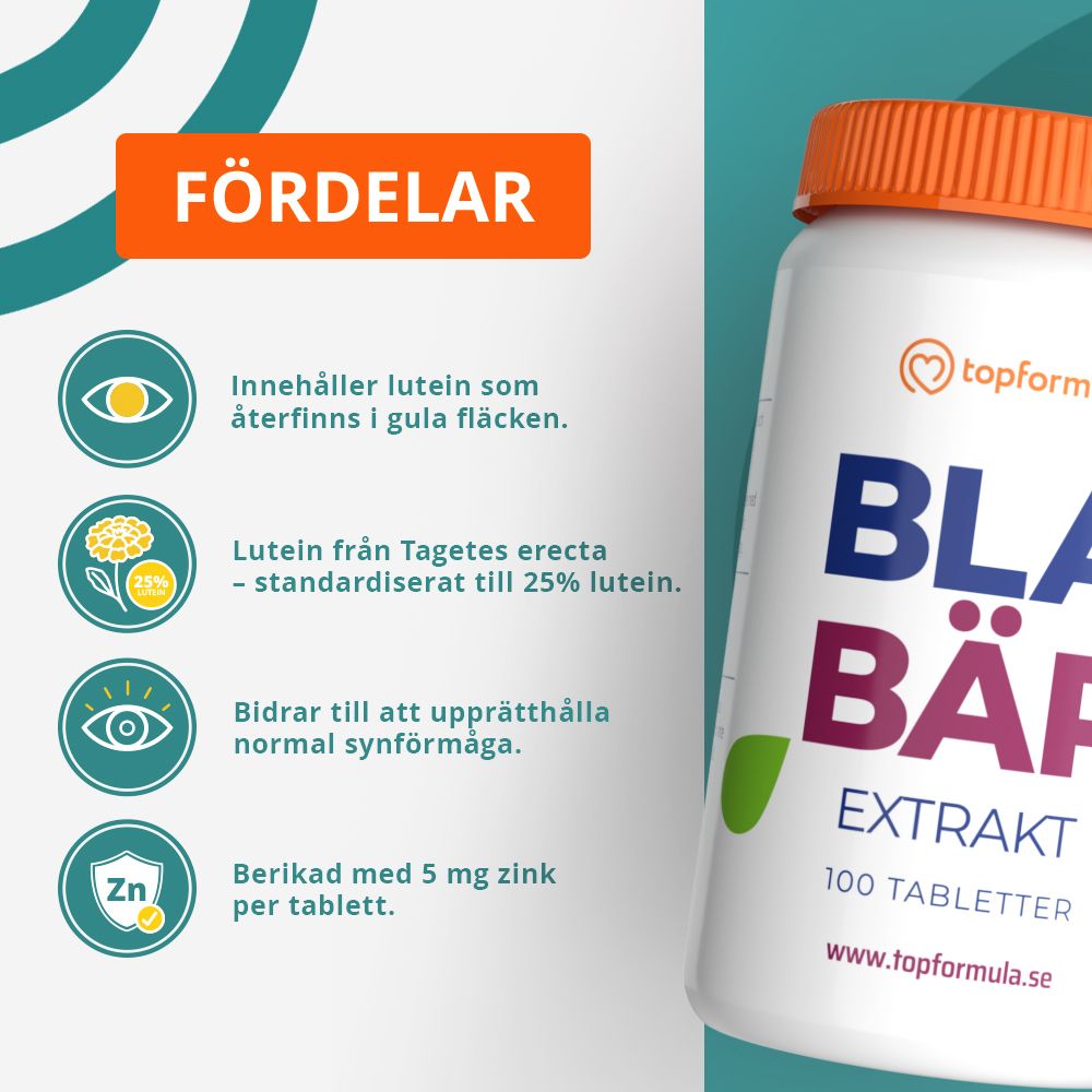 Topformula | Blåbär | 100 tabletter