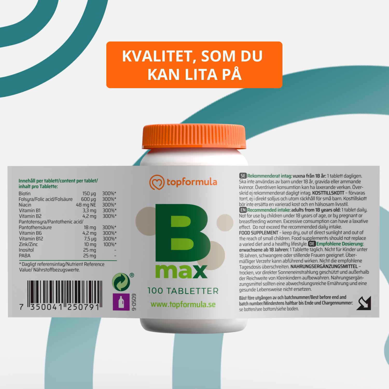 Topformula | B-Max | 100 tabletter
