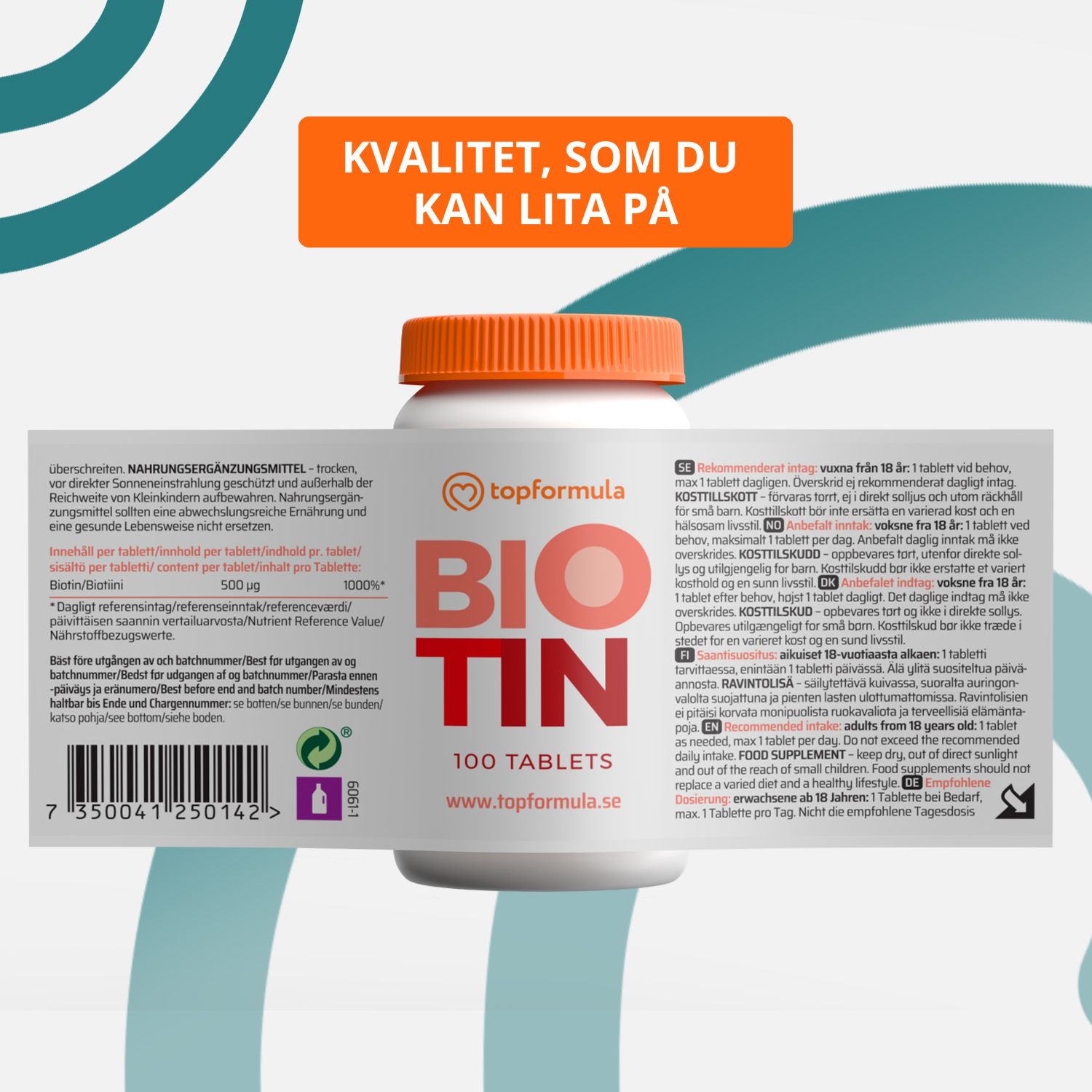 Topformula | Biotin | 100 tabletter