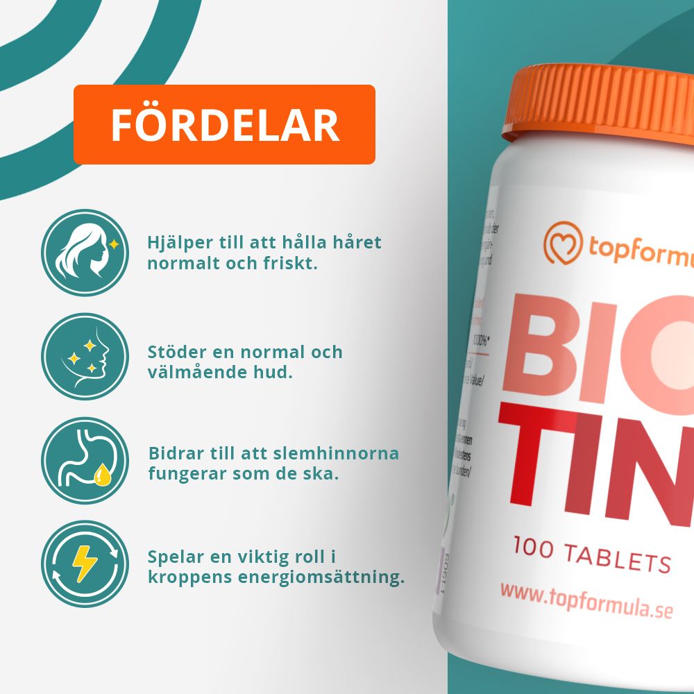 Topformula | Biotin | 100 tabletter
