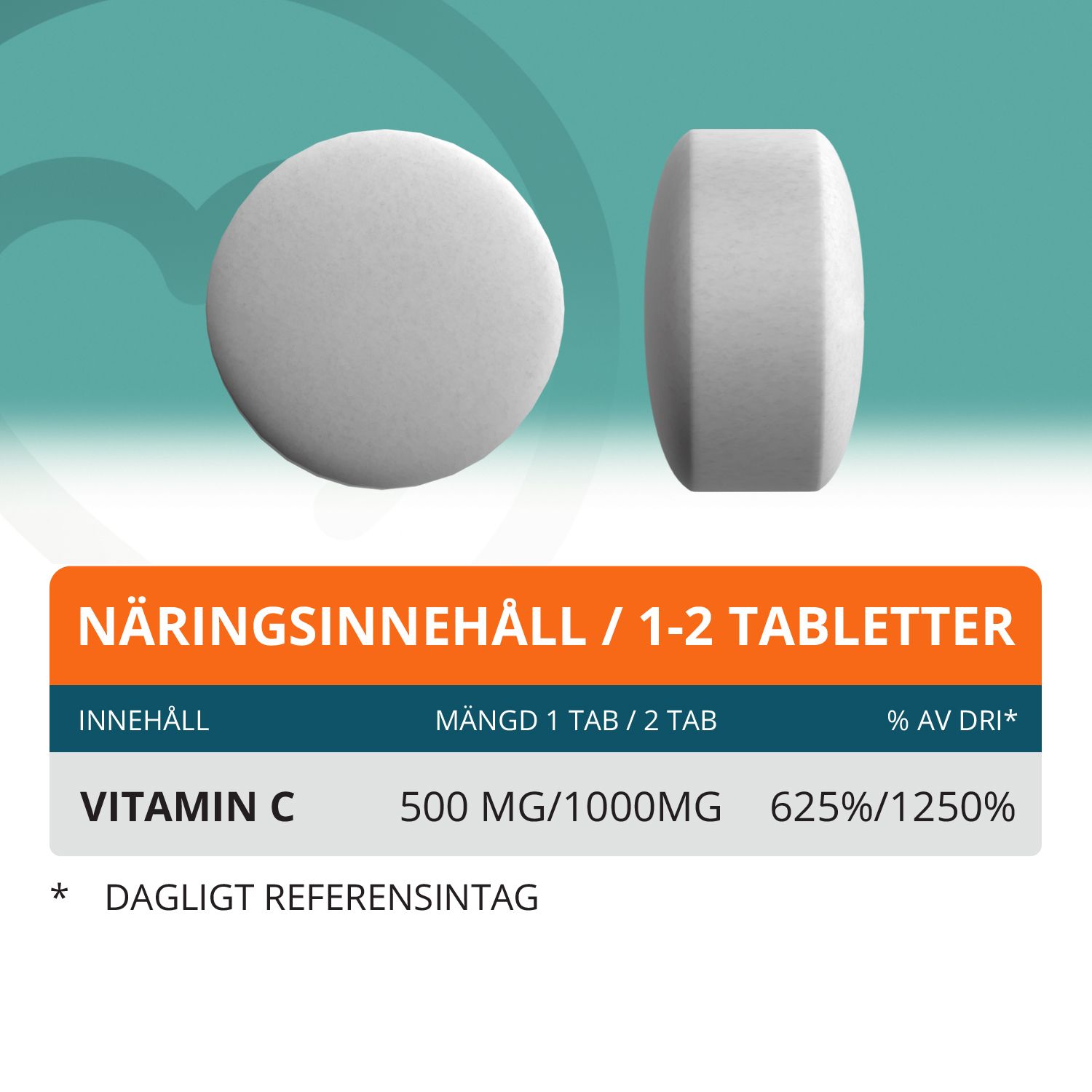Topformula | Vitamin C Tugg | 500 mg | 100 tabletter