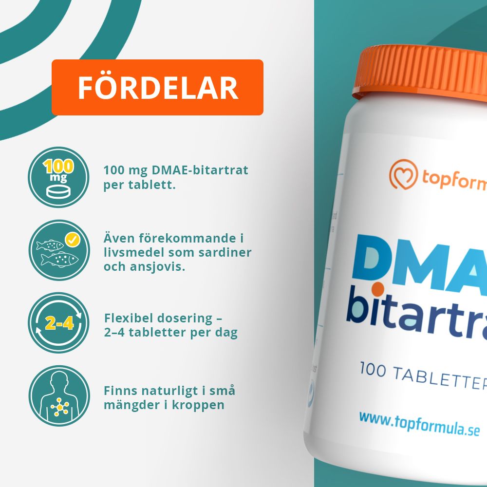 Topformula | DMAE-Bitartrat | 100 tabletter