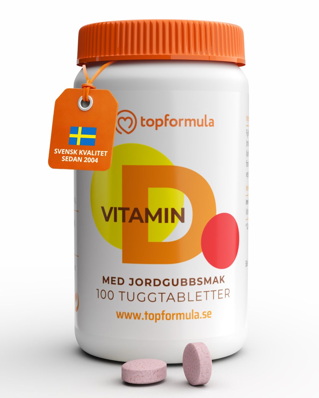 Topformula | D-Vitamin 40 µg Tugg | 100 tabletter