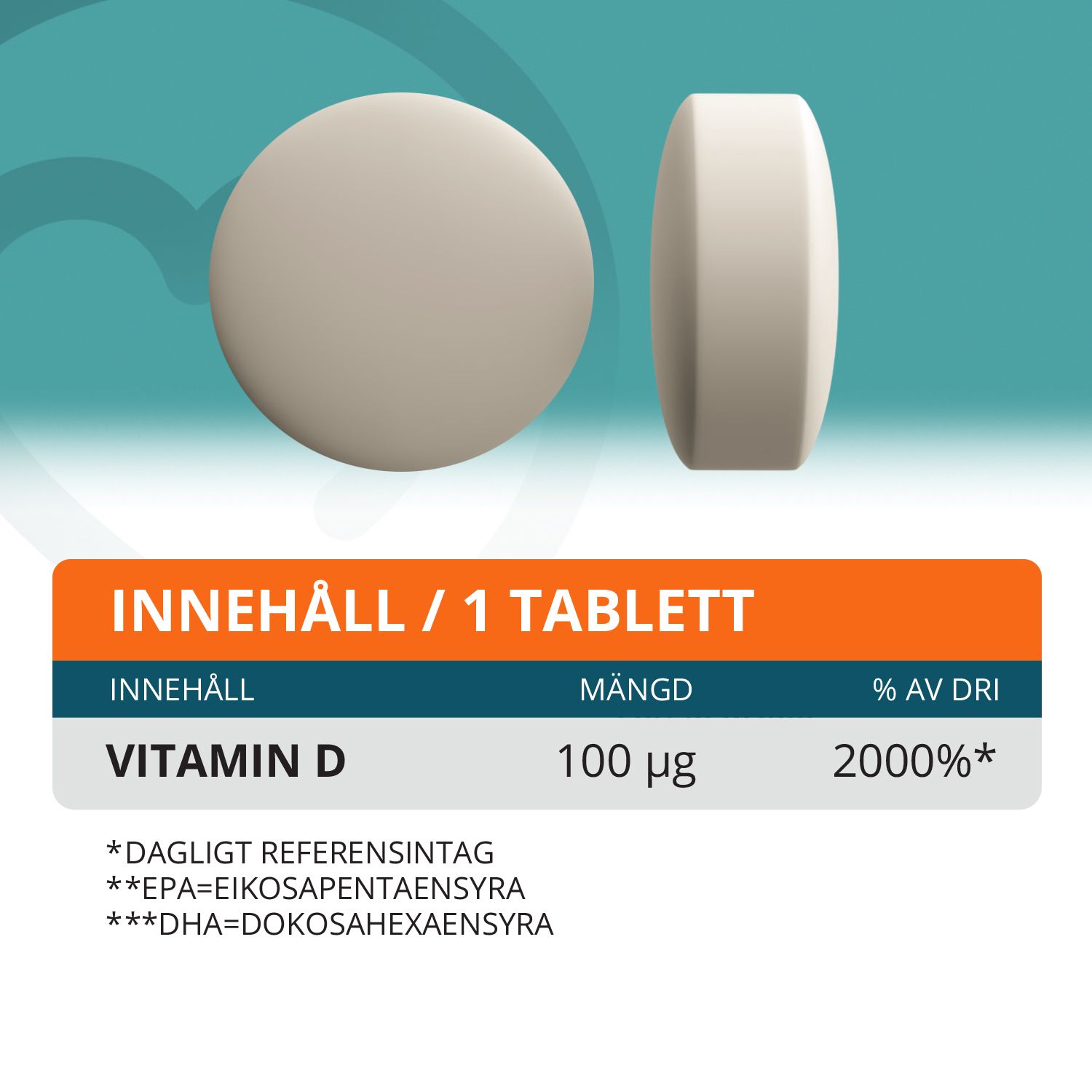 Topformula | D-vitamin | 4000 IE | 100 µg | 100 tabletter