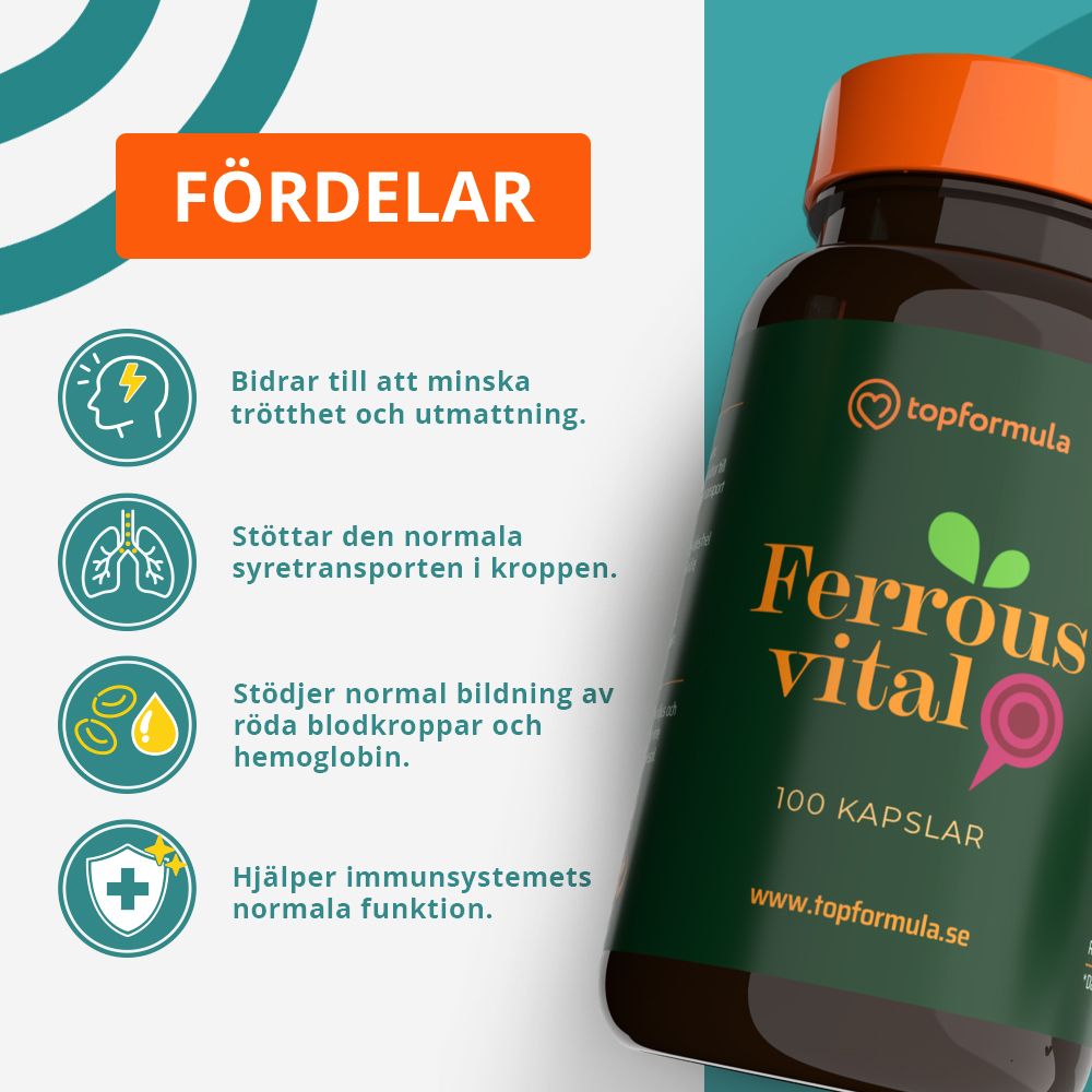 Topformula | Ferrous vital | 100 kapslar