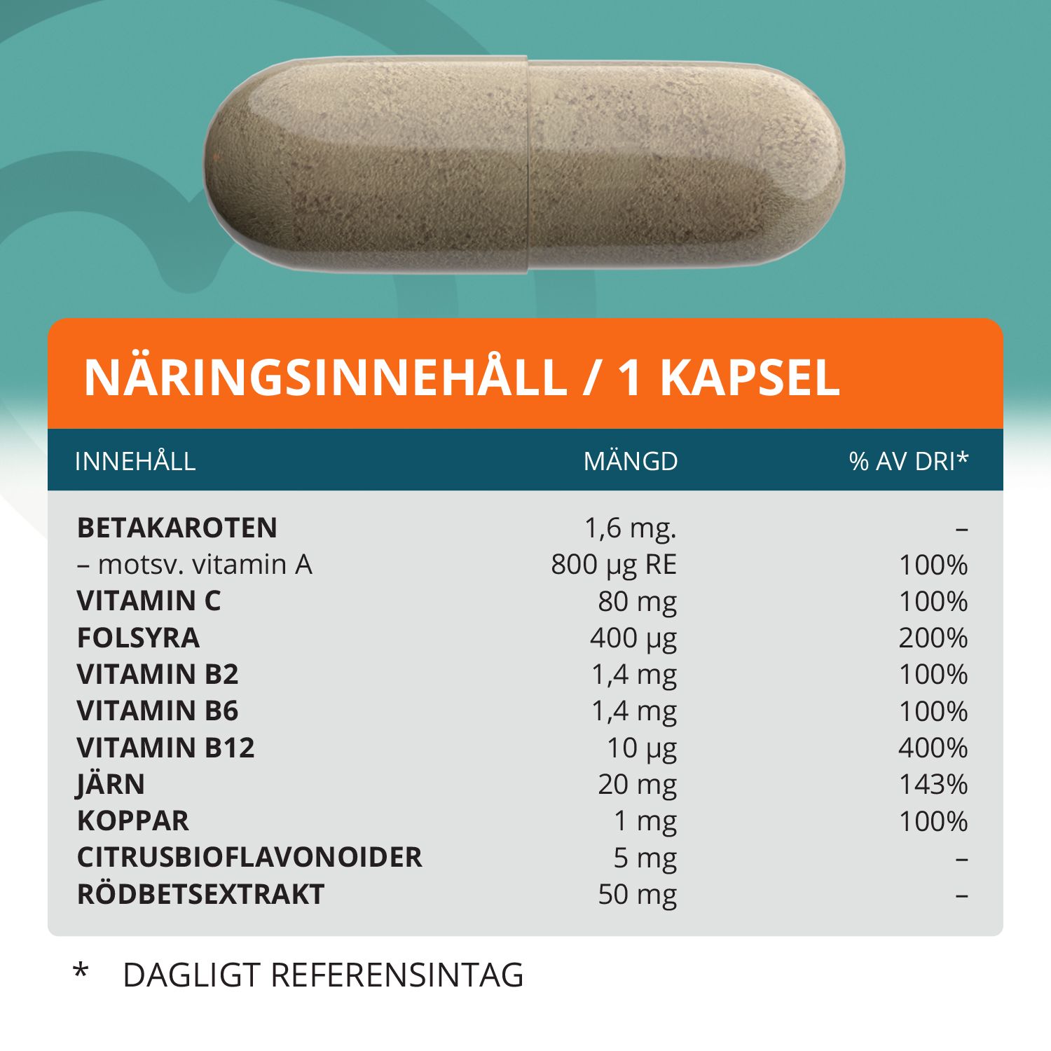 Topformula | Ferrous vital | 100 kapslar