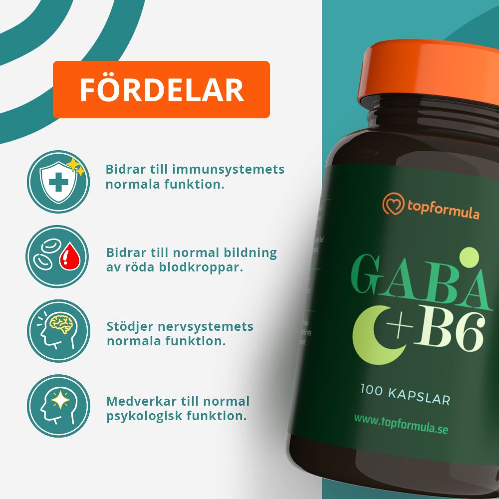 Topformula | GABA + B6 | 100 kapslar