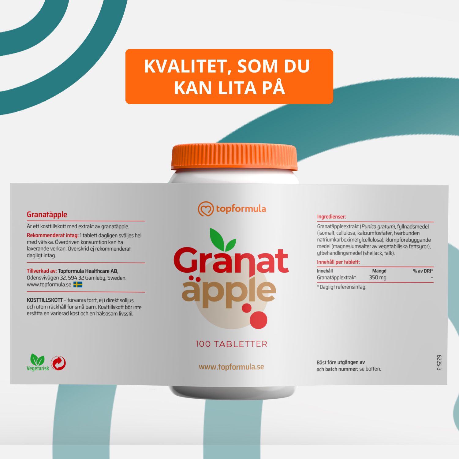 Topformula | Granatäpple | 100 tabletter