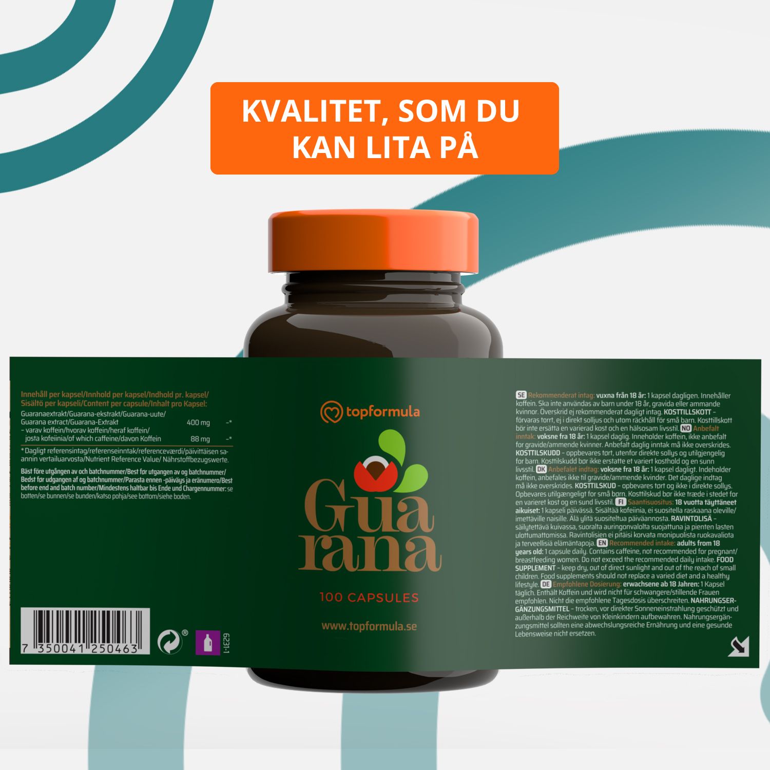 Topformula | Guarana | 100 kapslar