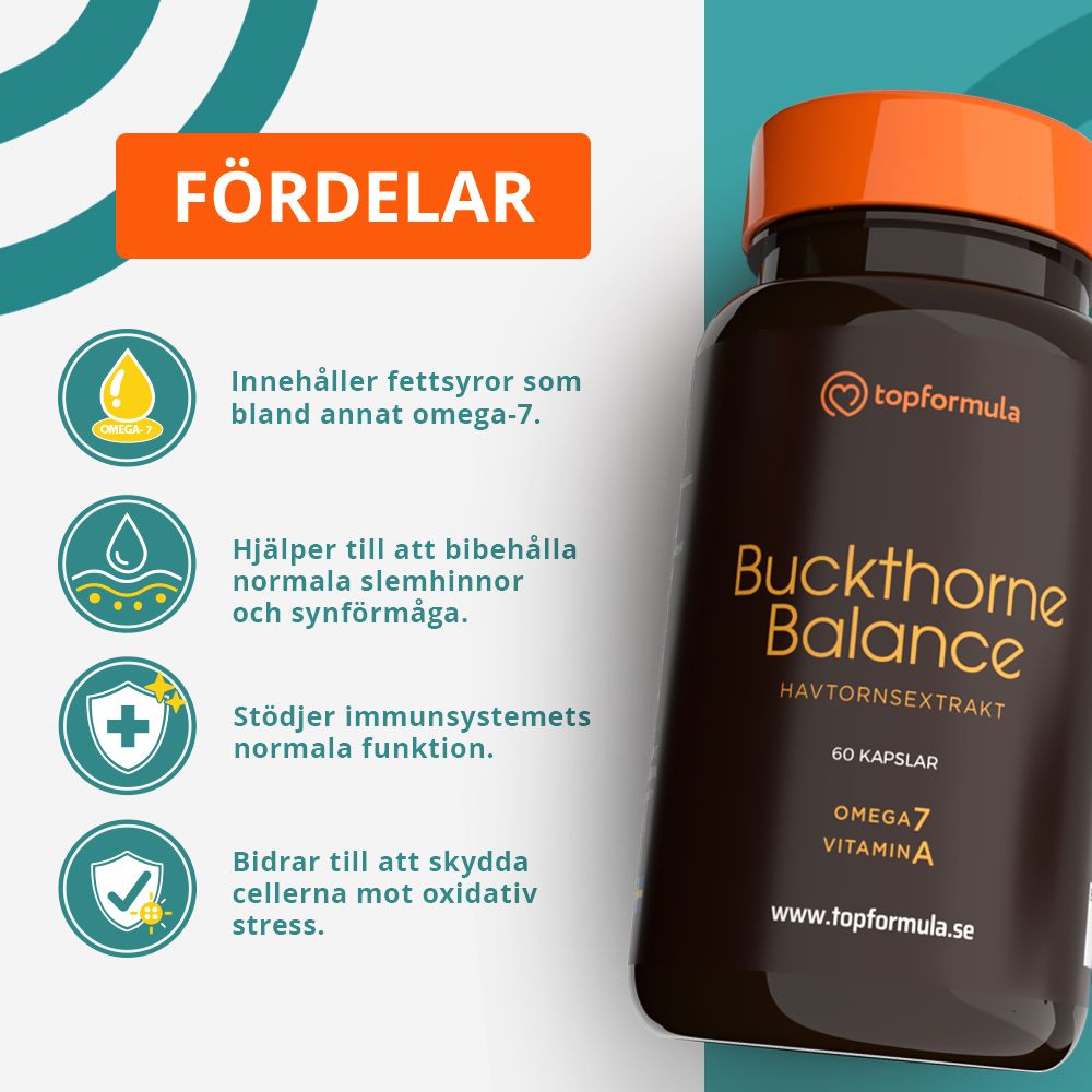 Topformula | Buckthorne Balance | Havtornskapslar | 60 kapslar