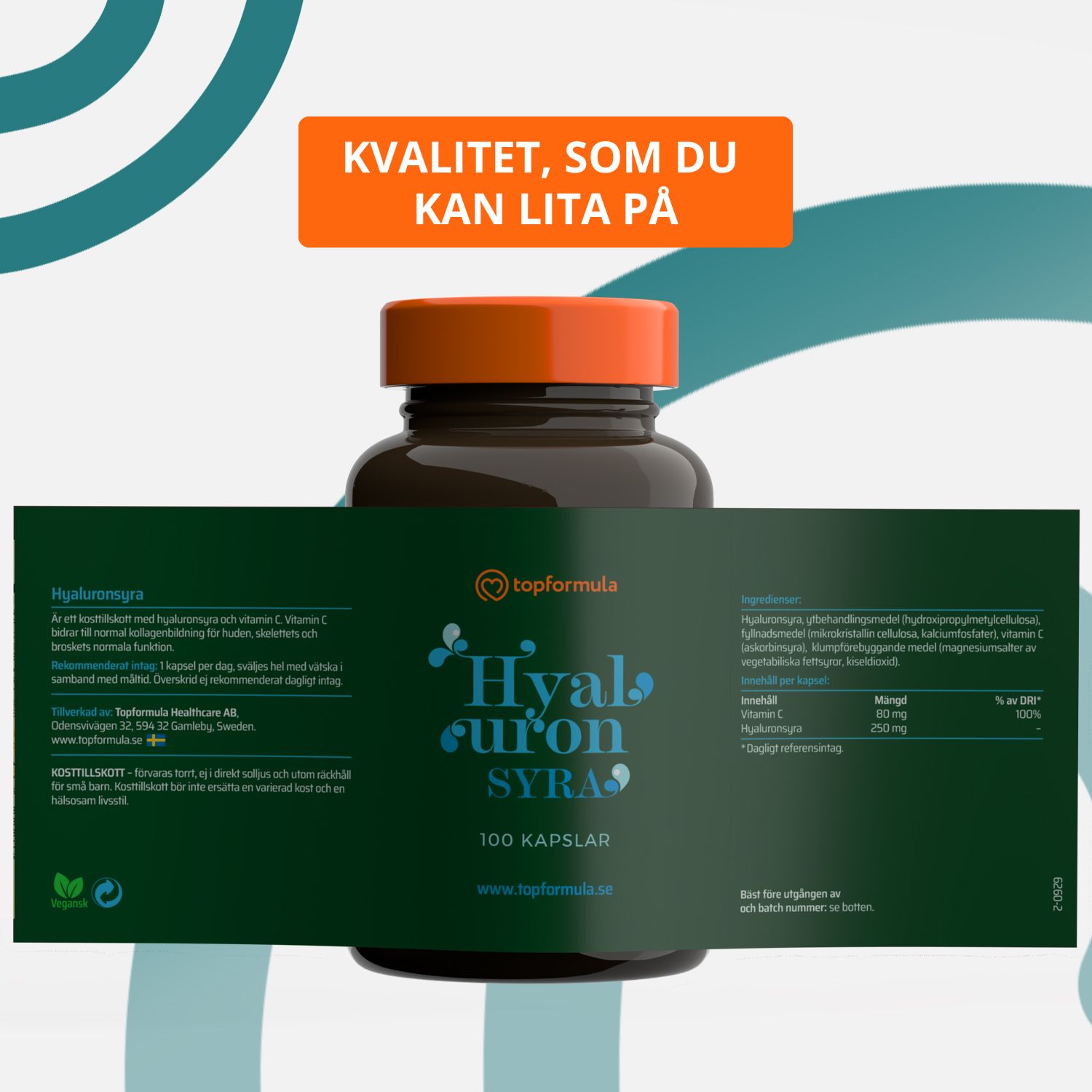 Topformula | Hyaluronsyra | 100 kapslar