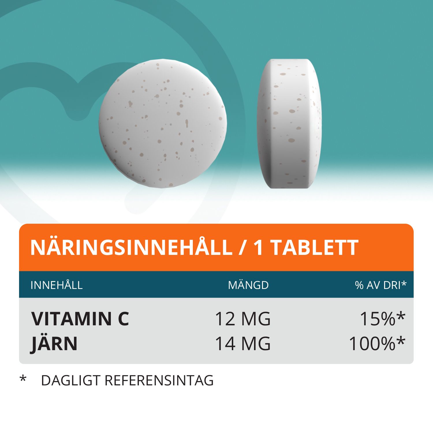 Topformula | Järn + Vitamin C Tugg | 100 tabletter