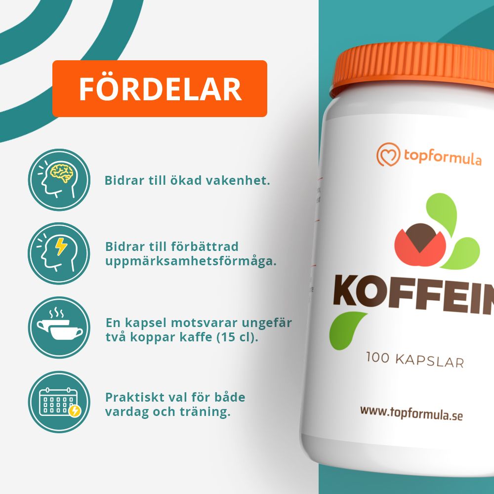 Topformula | Koffein | 200 mg | 100 kapslar