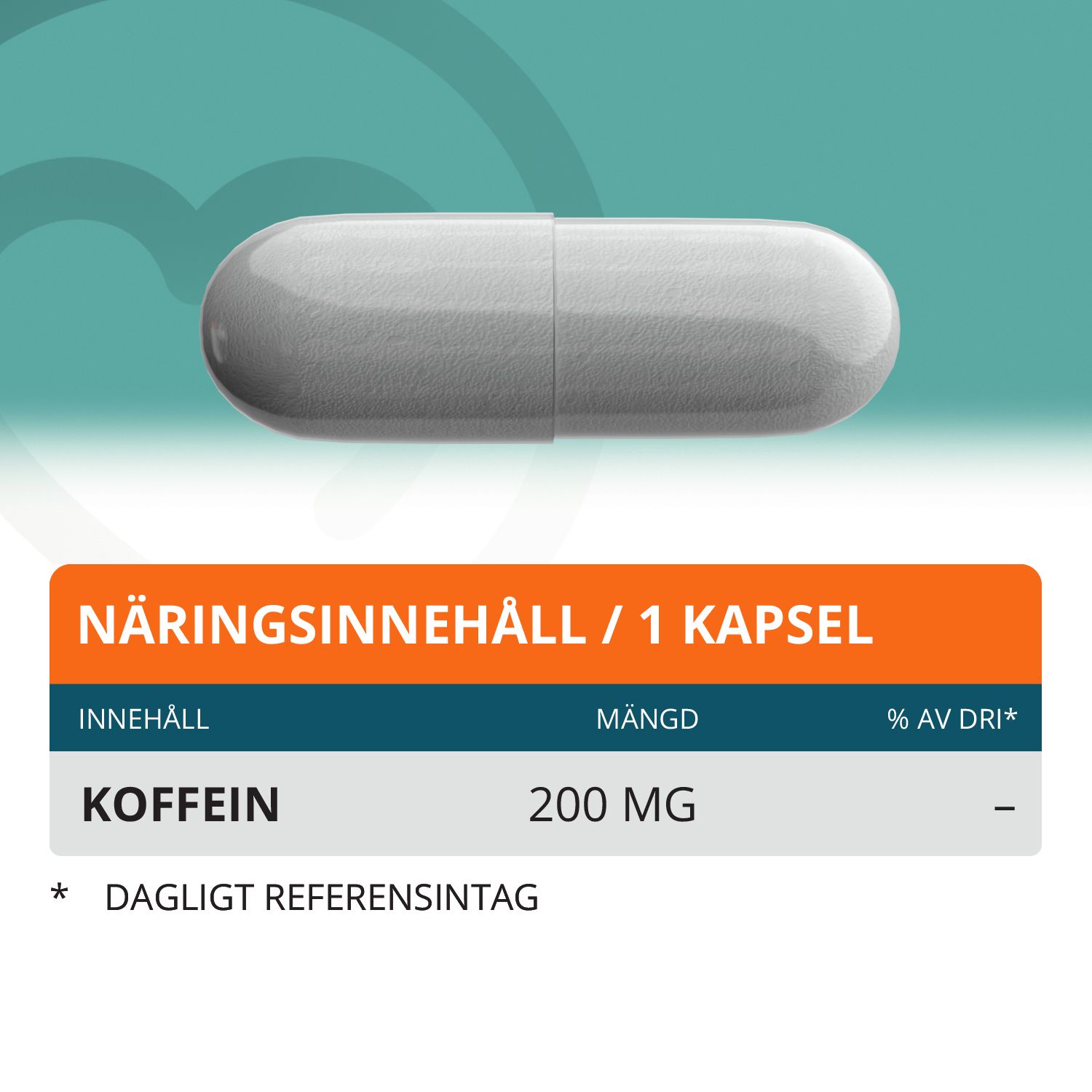 Topformula | Koffein | 200 mg | 100 kapslar