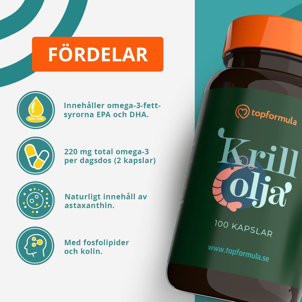 Topformula | Krillolja | 1000 mg | 100 kapslar
