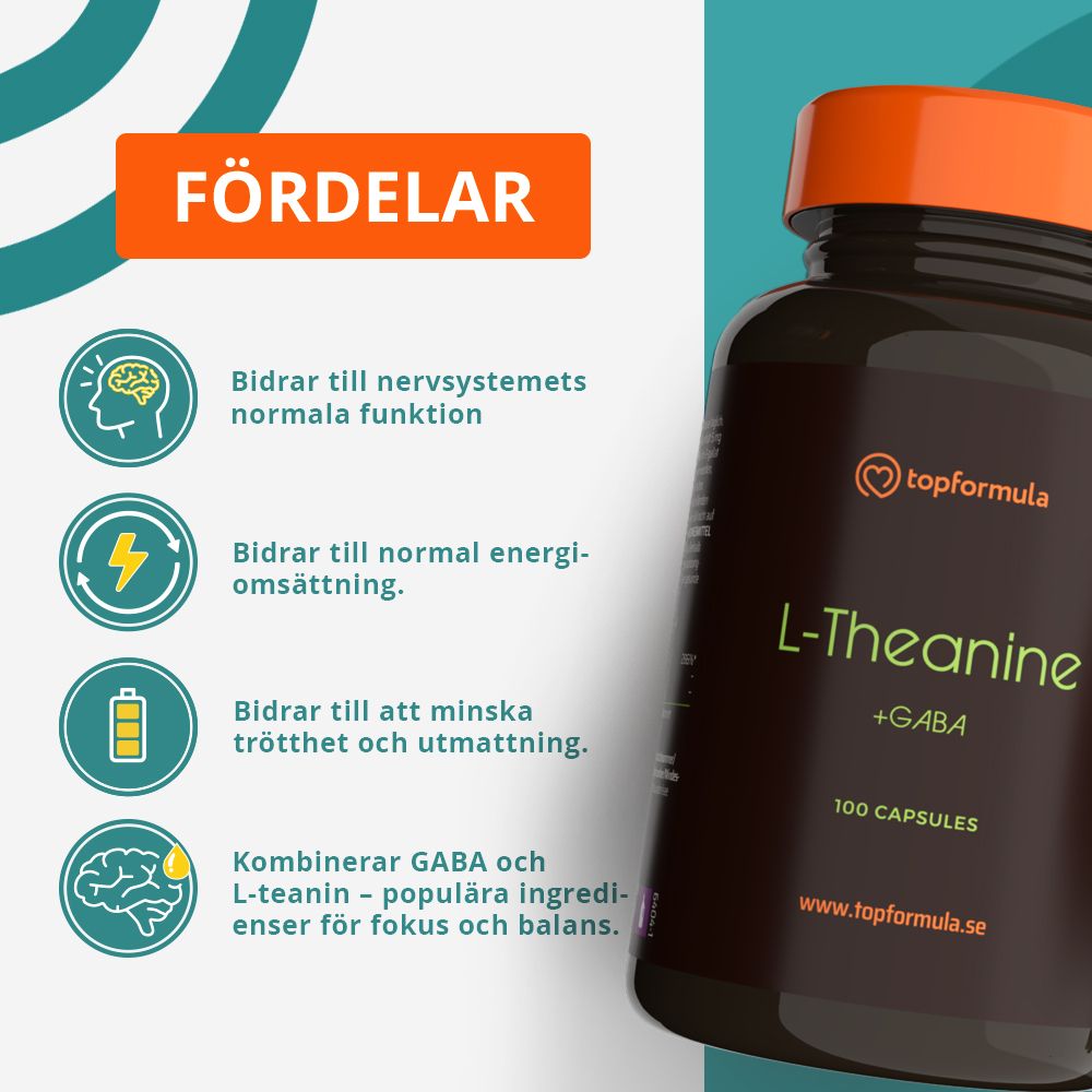 Topformula | L-Theanin + GABA | 100 kapslar
