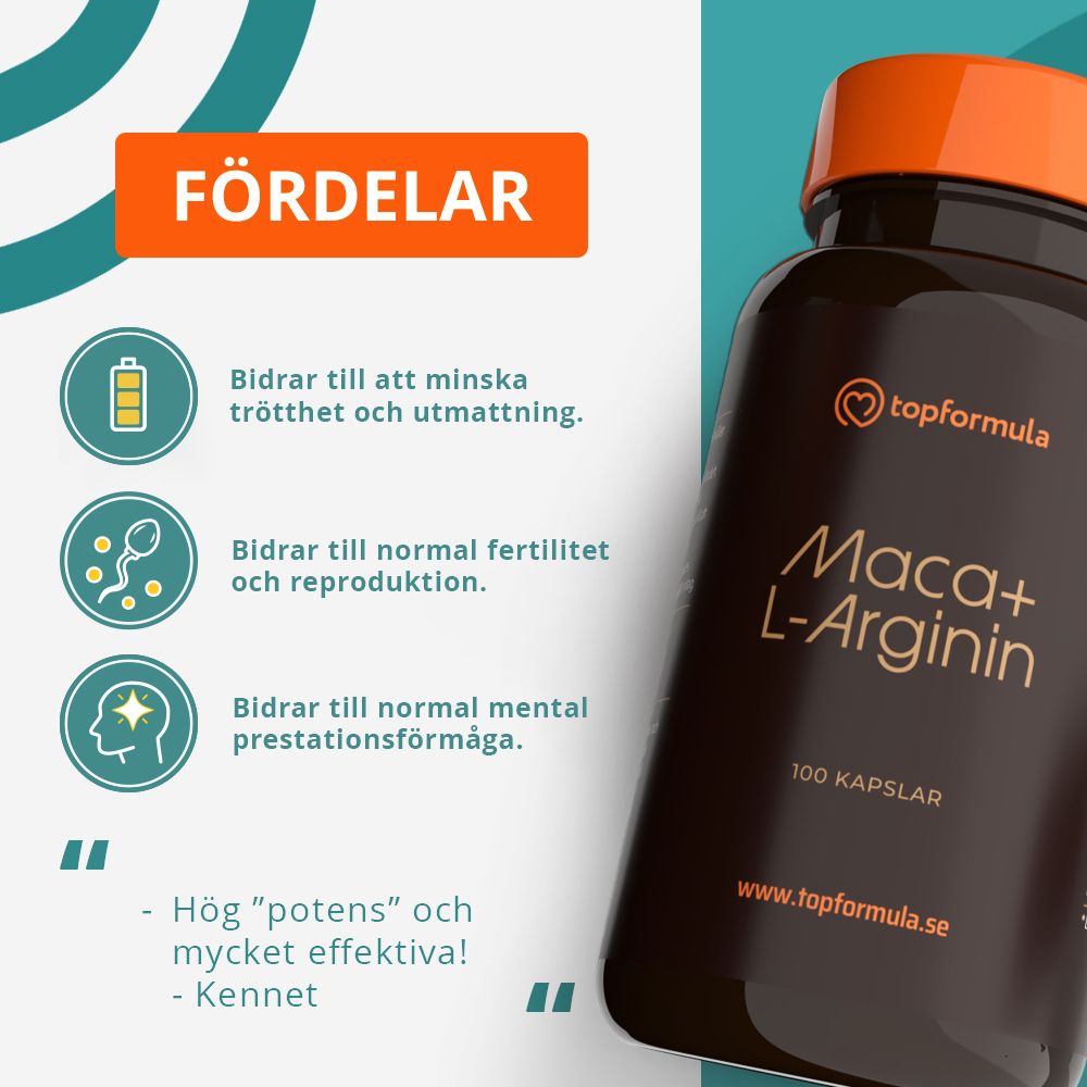 Topformula | Maca + L-arginin | 100 kapslar