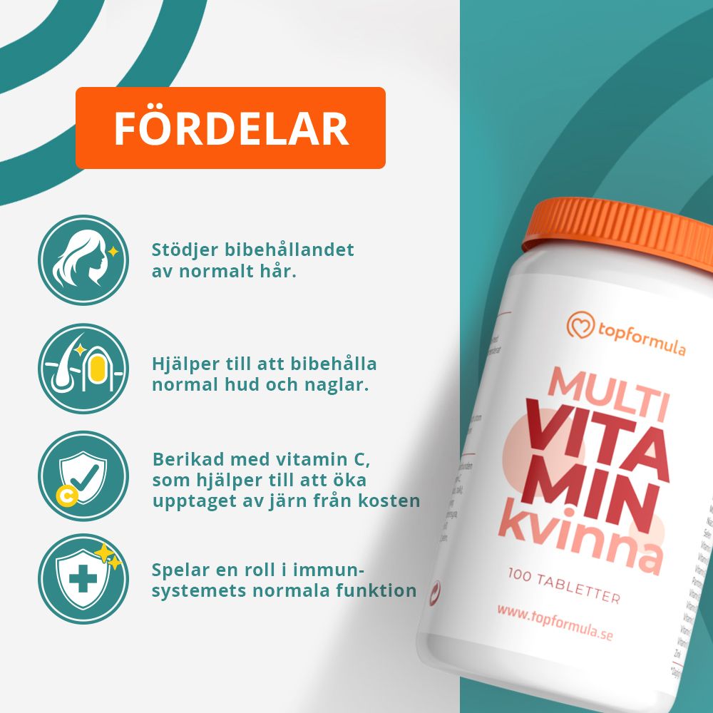Topformula | Multivitamin och mineral Kvinna | 100 tabletter