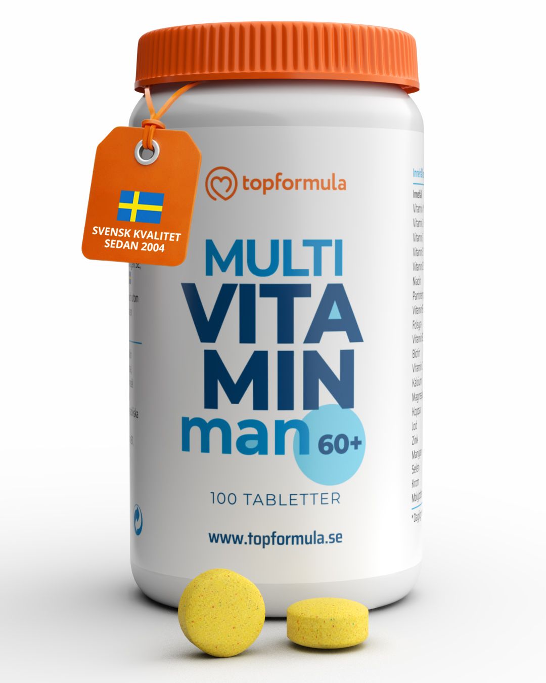 Topformula | Multivitamin och mineral Man 60+ | 100 tabletter