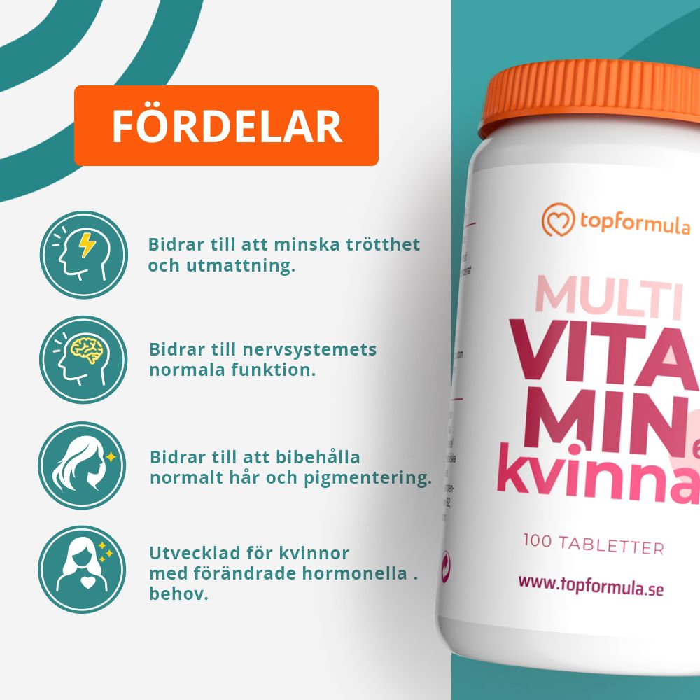 Topformula | Multivitamin och mineral Kvinna 60+ | 100 tabletter