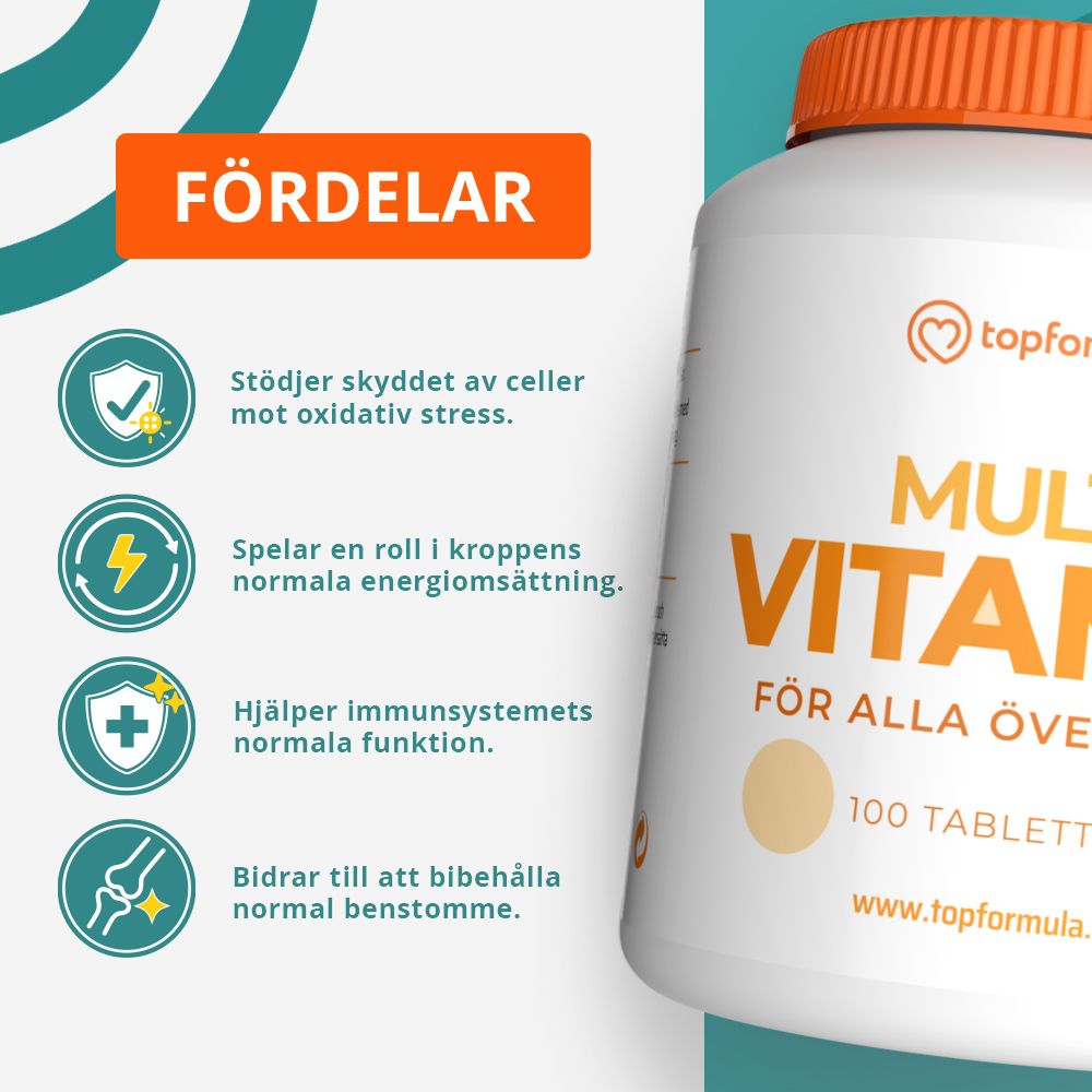 Topformula | Multivitamin 50+ | 100 tabletter