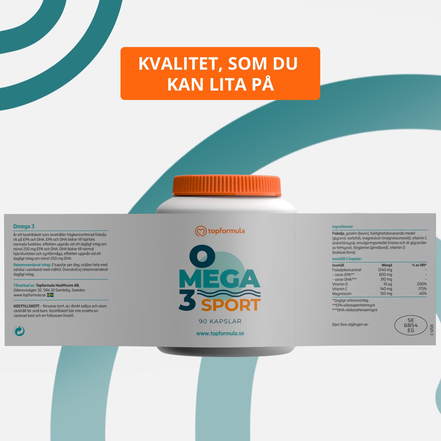 Topformula | Omega-3 Sport | 90 kapslar