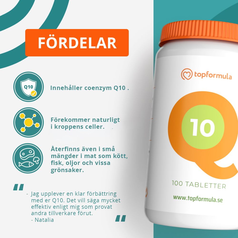 Topformula | Q10 | 50 mg | 100 tabletter