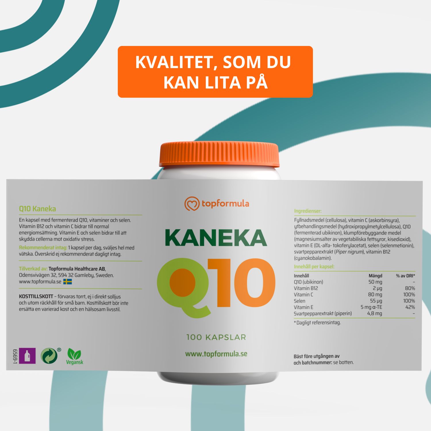 Topformula | Kaneka Q10 | 50 mg | 100 kapslar