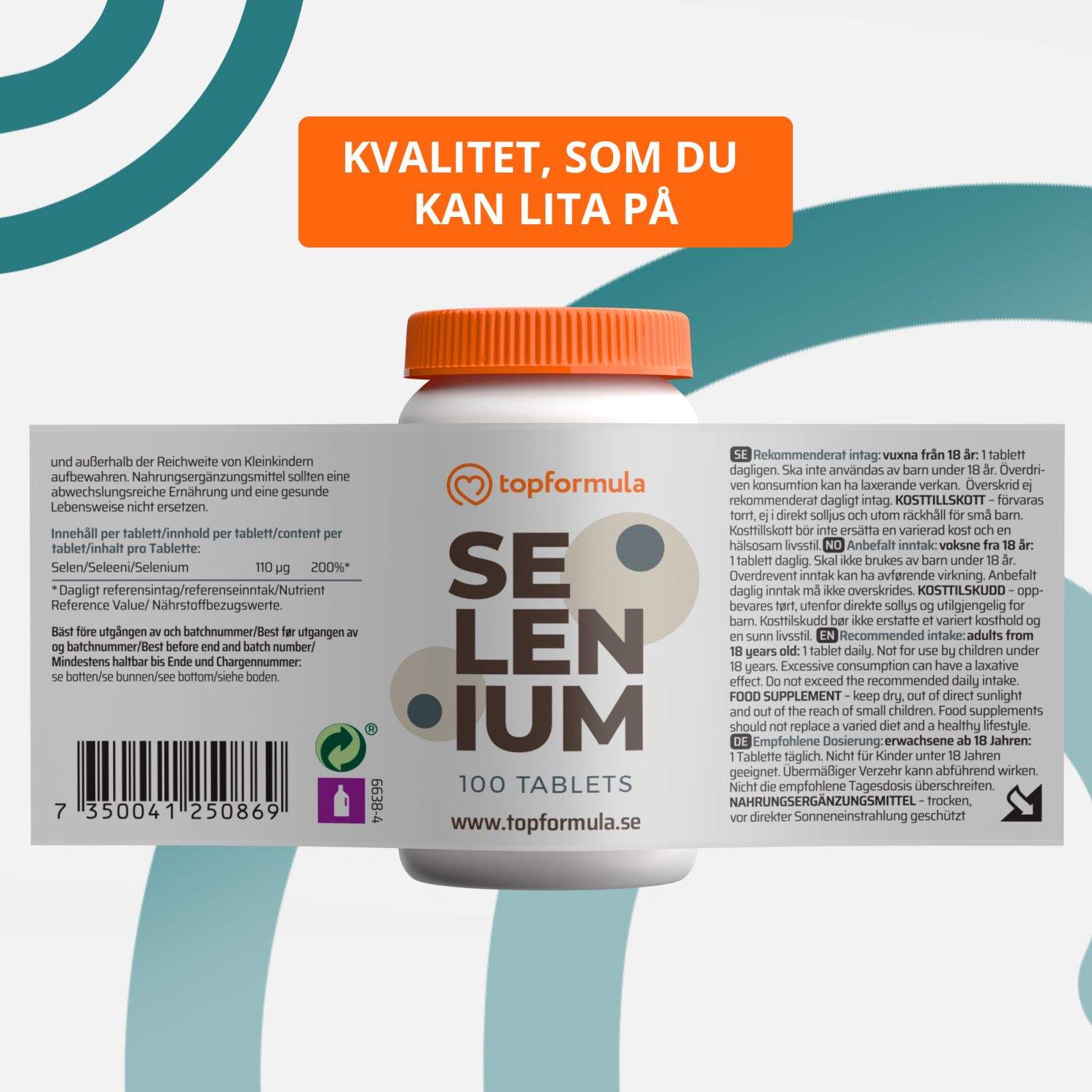 Topformula | Selen | 110 µg | 100 tabletter