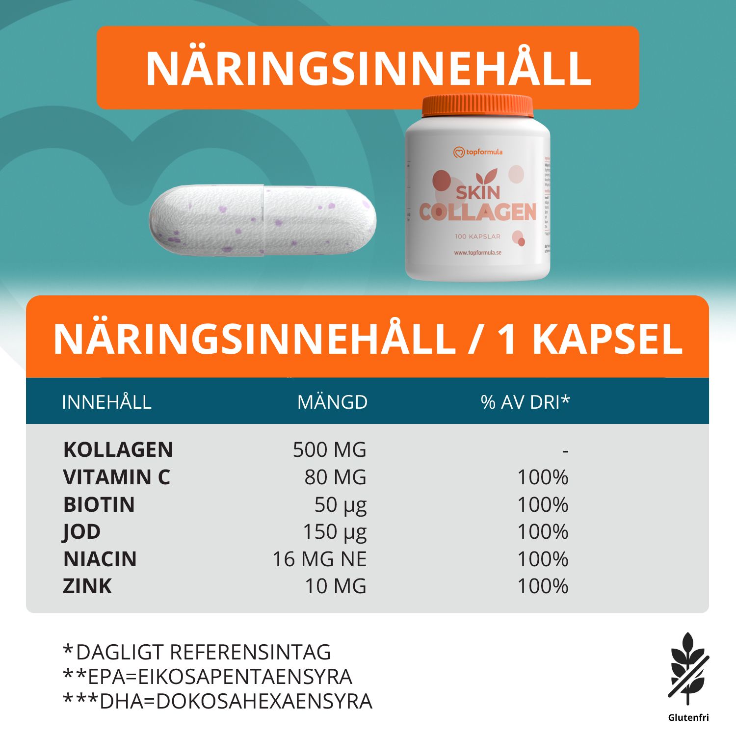 Topformula | Skin Collagen | 100 kapslar
